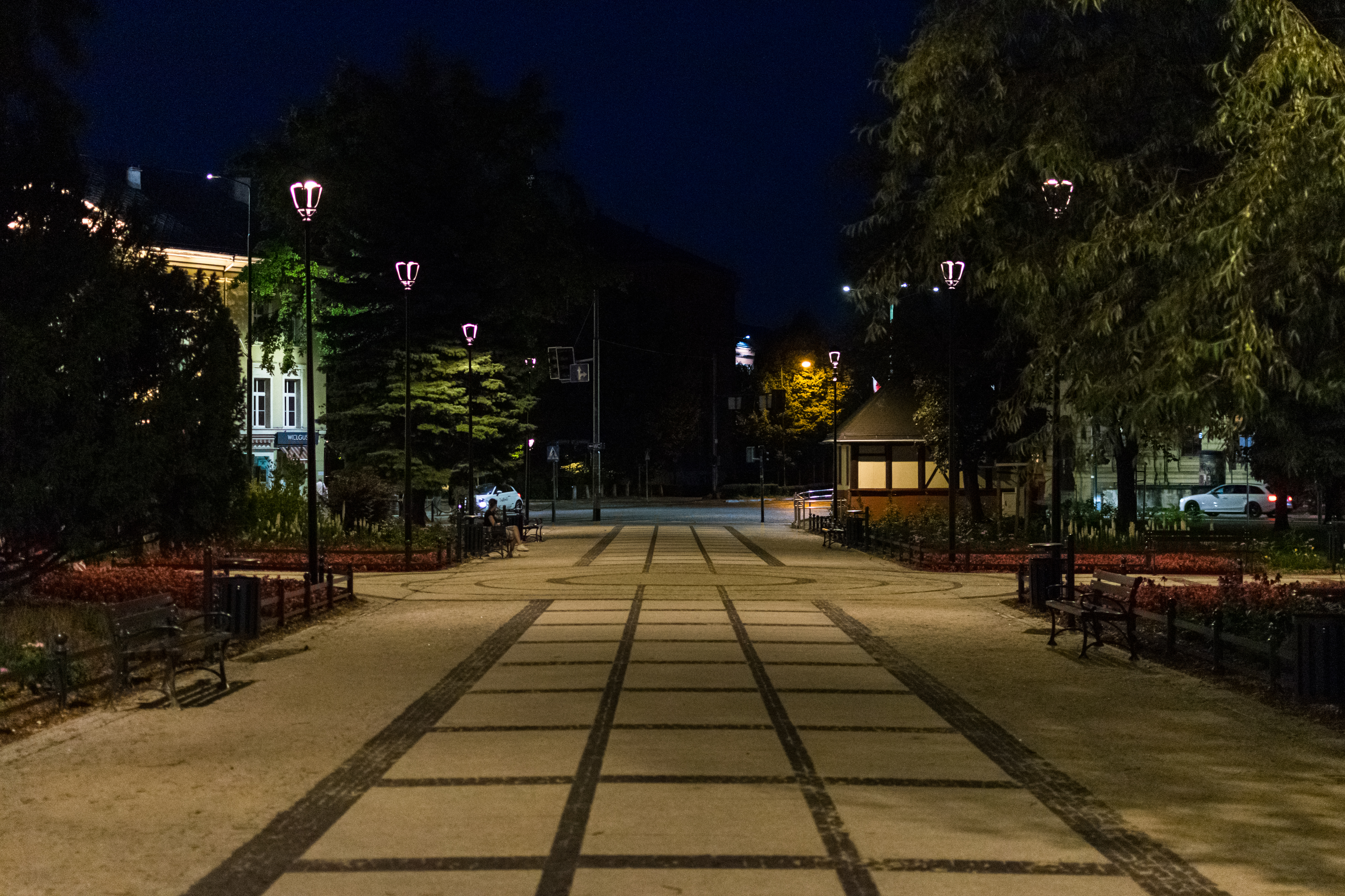 wide walking path at a square