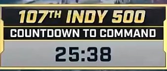 107th indy 500 countdown to command - 25 minutes 38 seconds are left