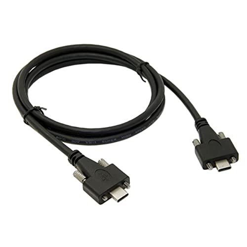 USB-C to USB-C cable with both plugs having Dsub-like screws on sides