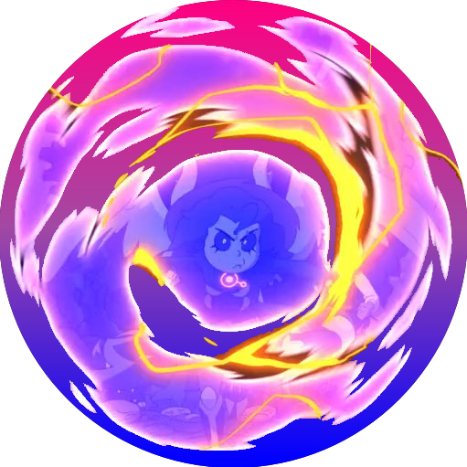 Luz in titan form in a much bigger magic circle, still bi themed, luz is in the center of the frame