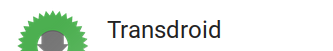 cog icon next to the word "transdroid"