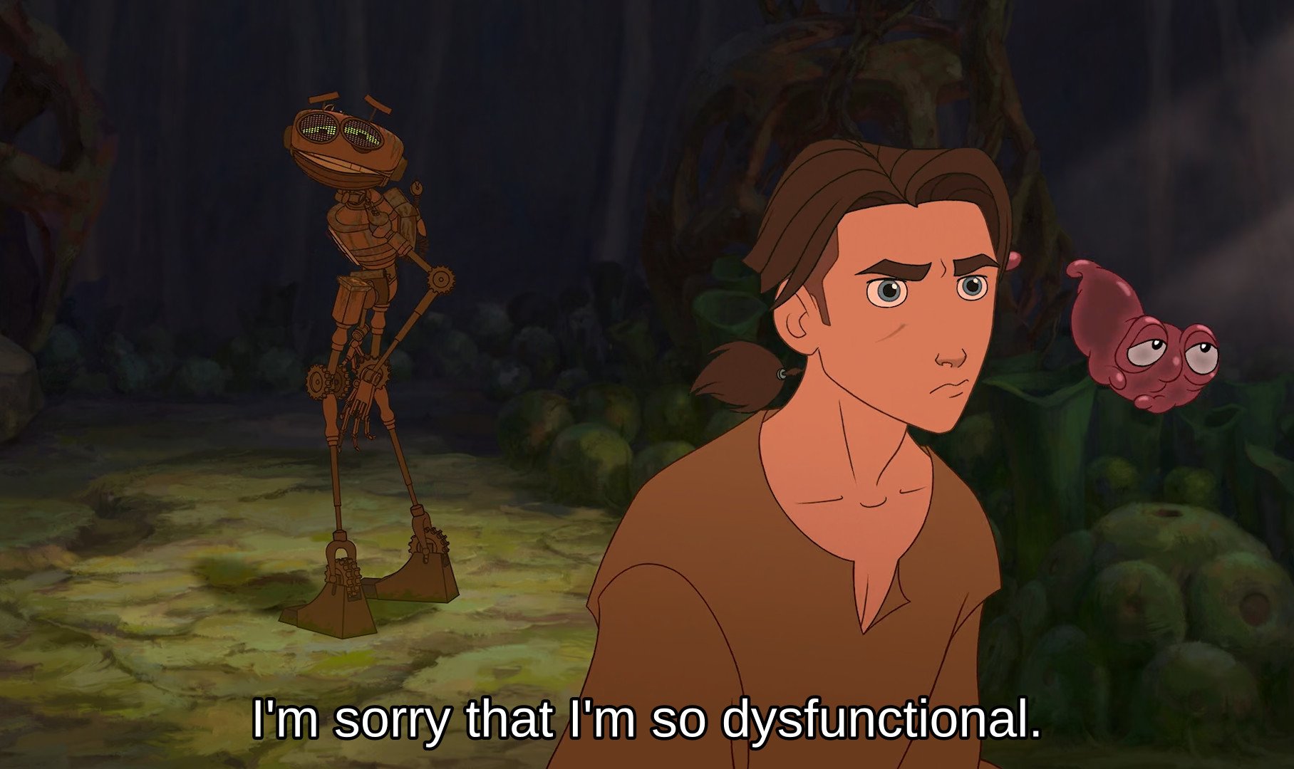 B. E. N. the robot saying to Jim: "i'm sorry that i'm so dysfunctional"