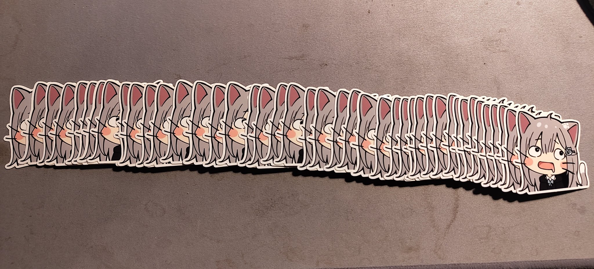 44 baa stickers staggered on each other