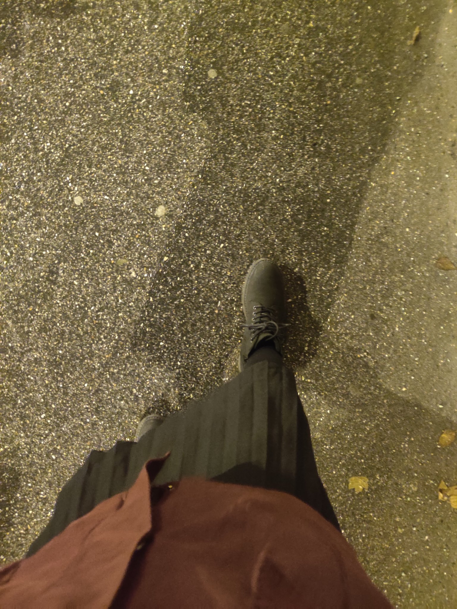 outside picture from duc's pov, looking down. they are wearing a burgundy coat (i think, i am bad with naming colors), and the same skirt and boots as the pic before.