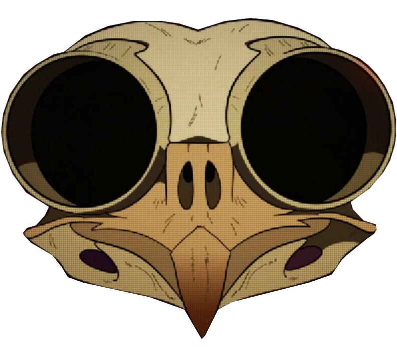 the skeleton of hooty from the owl house