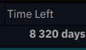 time left (on a download): 8320 days