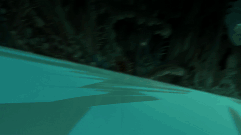 Luz running on eyes in her titan form, animated camera moves beautifully along the ice. then she starts flying towards the heart of the titan.