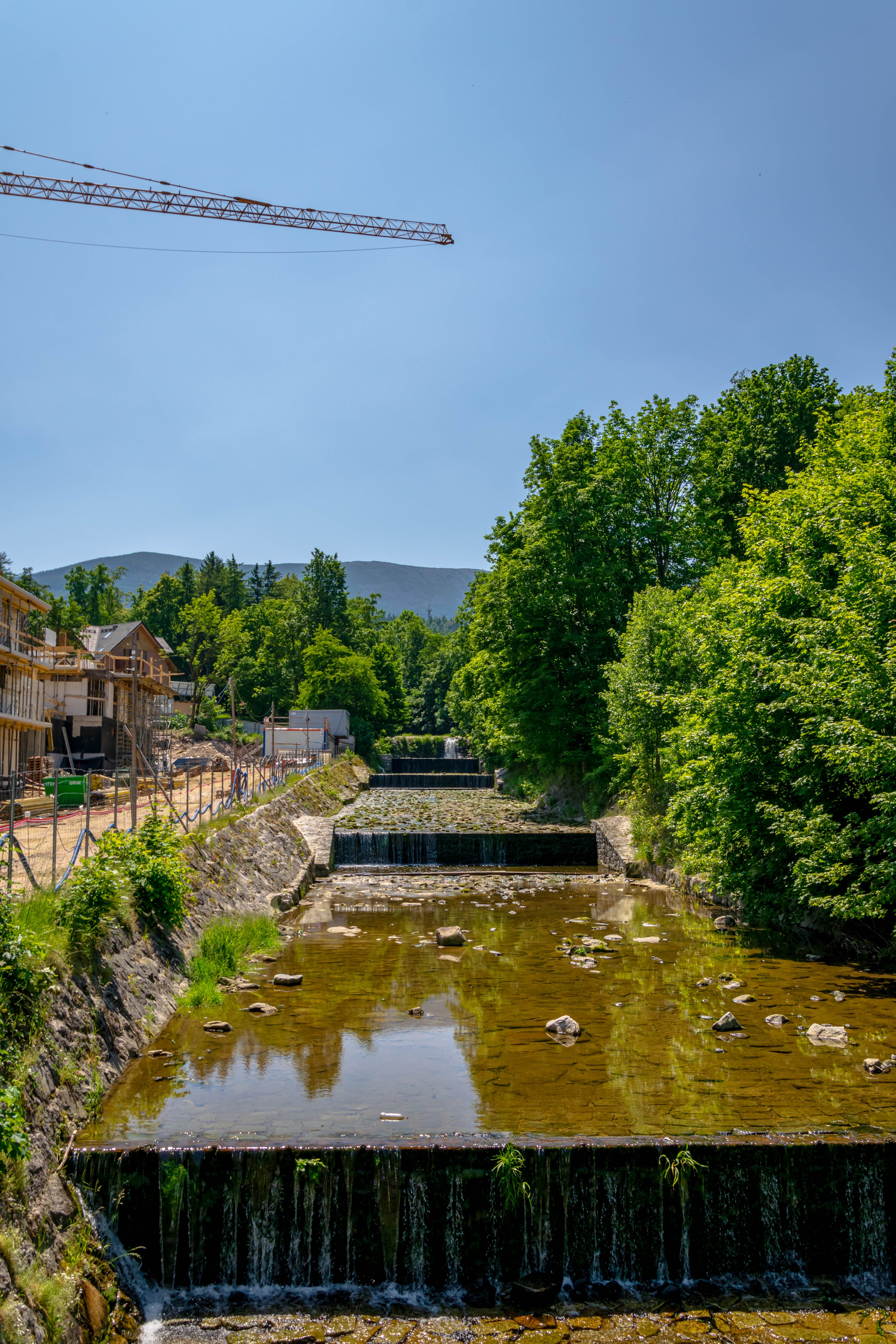 human-made water cascade