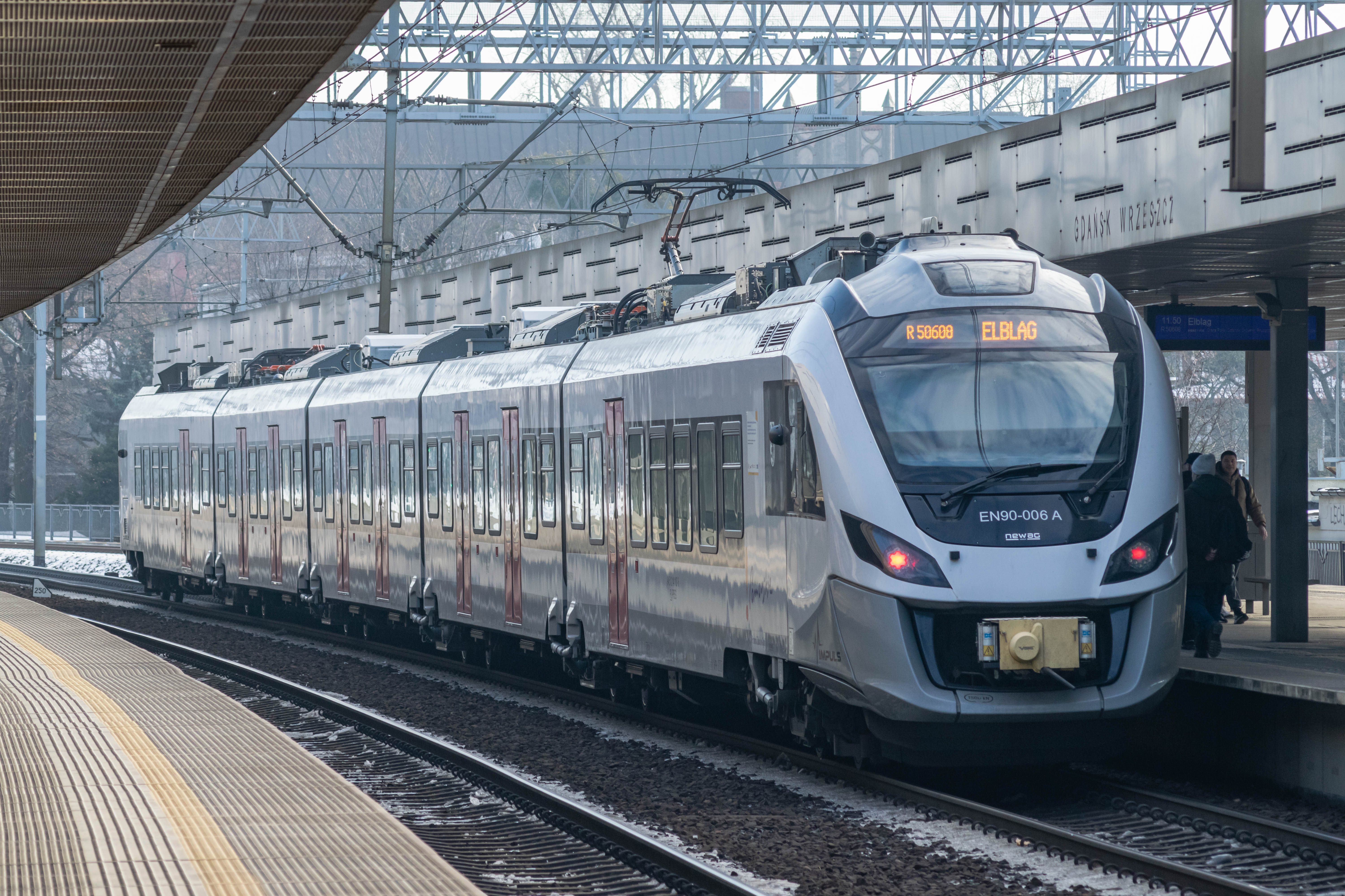 grey-black train standing