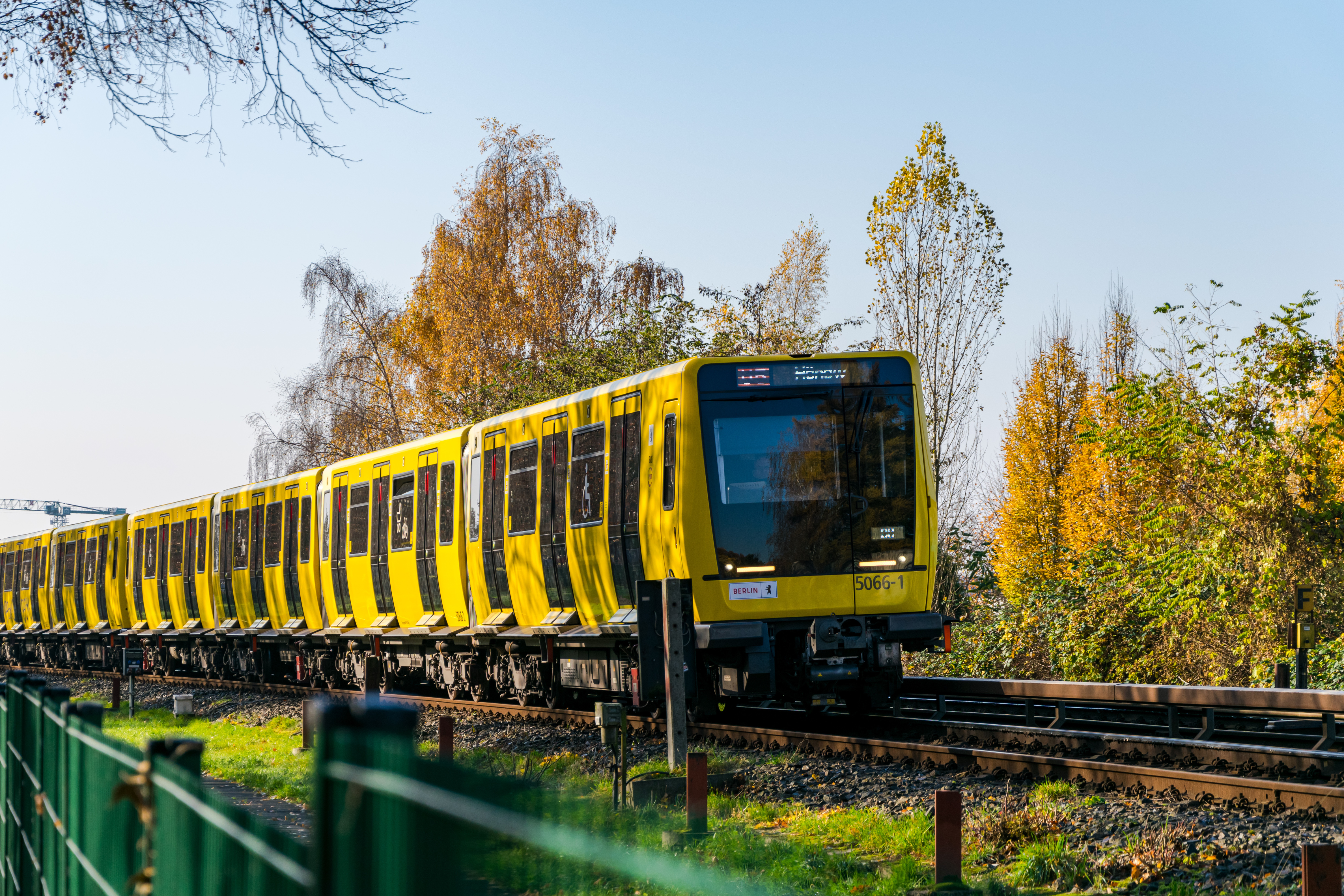 New yellow train but its narrower