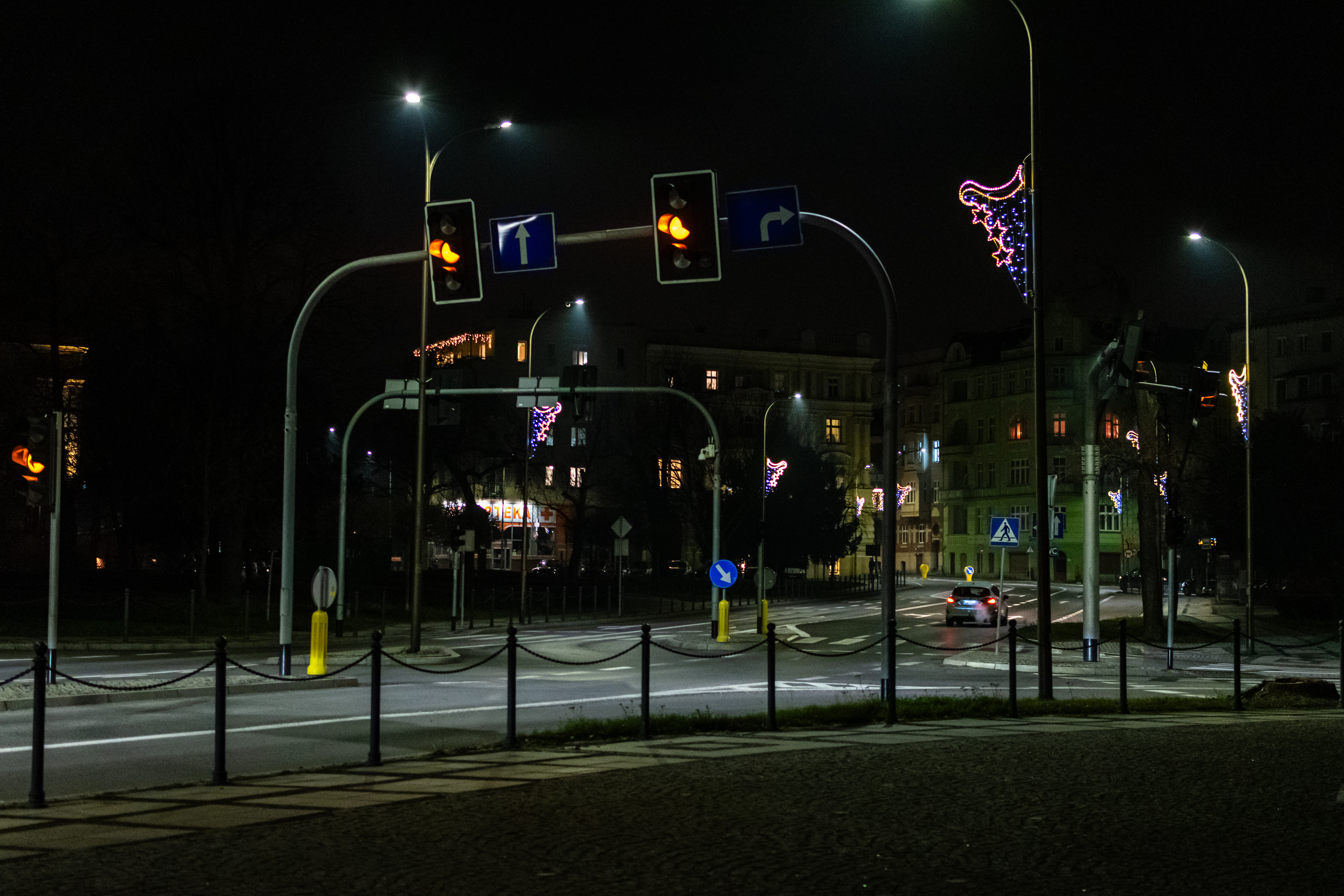 empty street during night