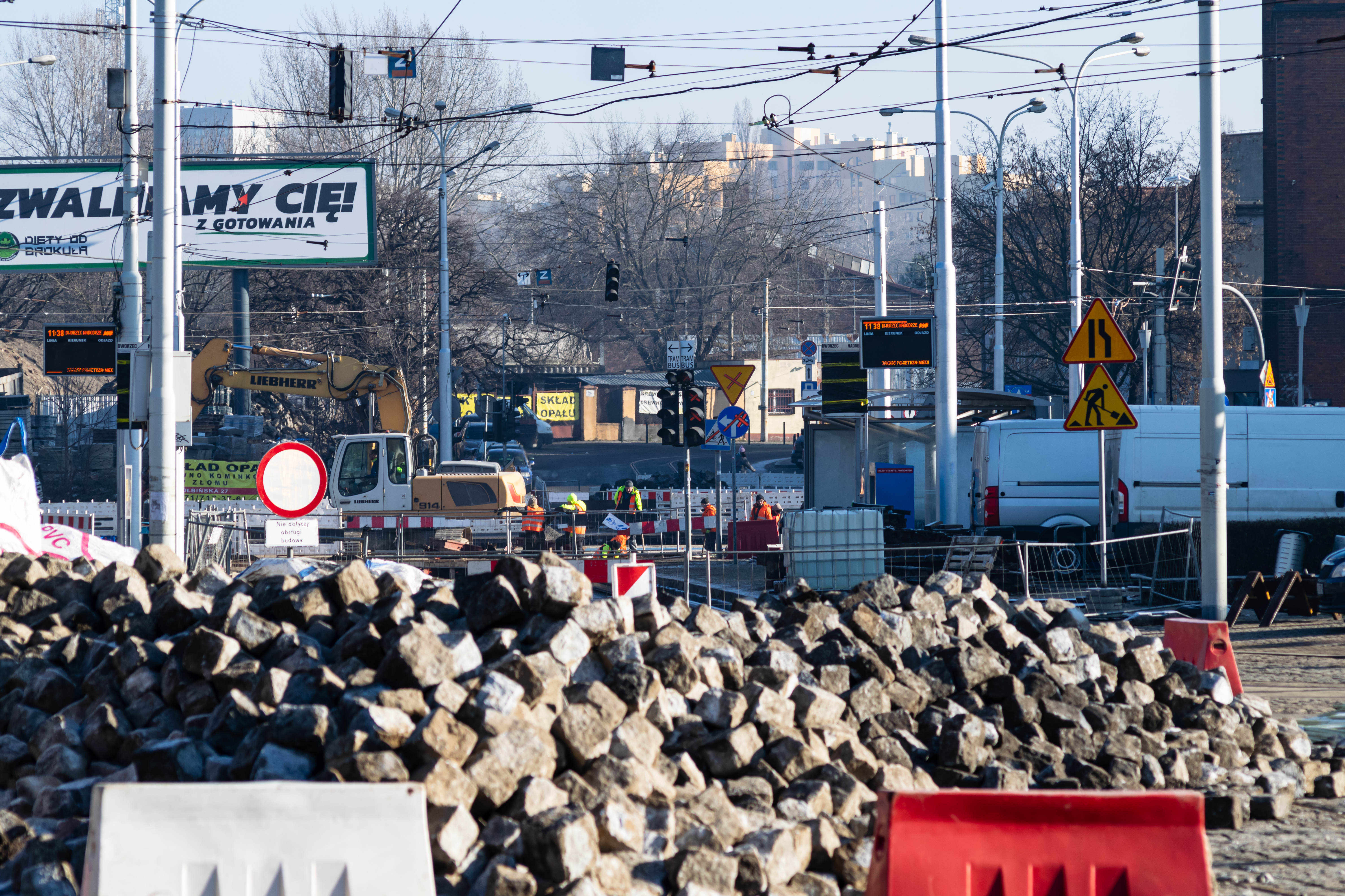 tram interchange next to the train station currently under reconstruction