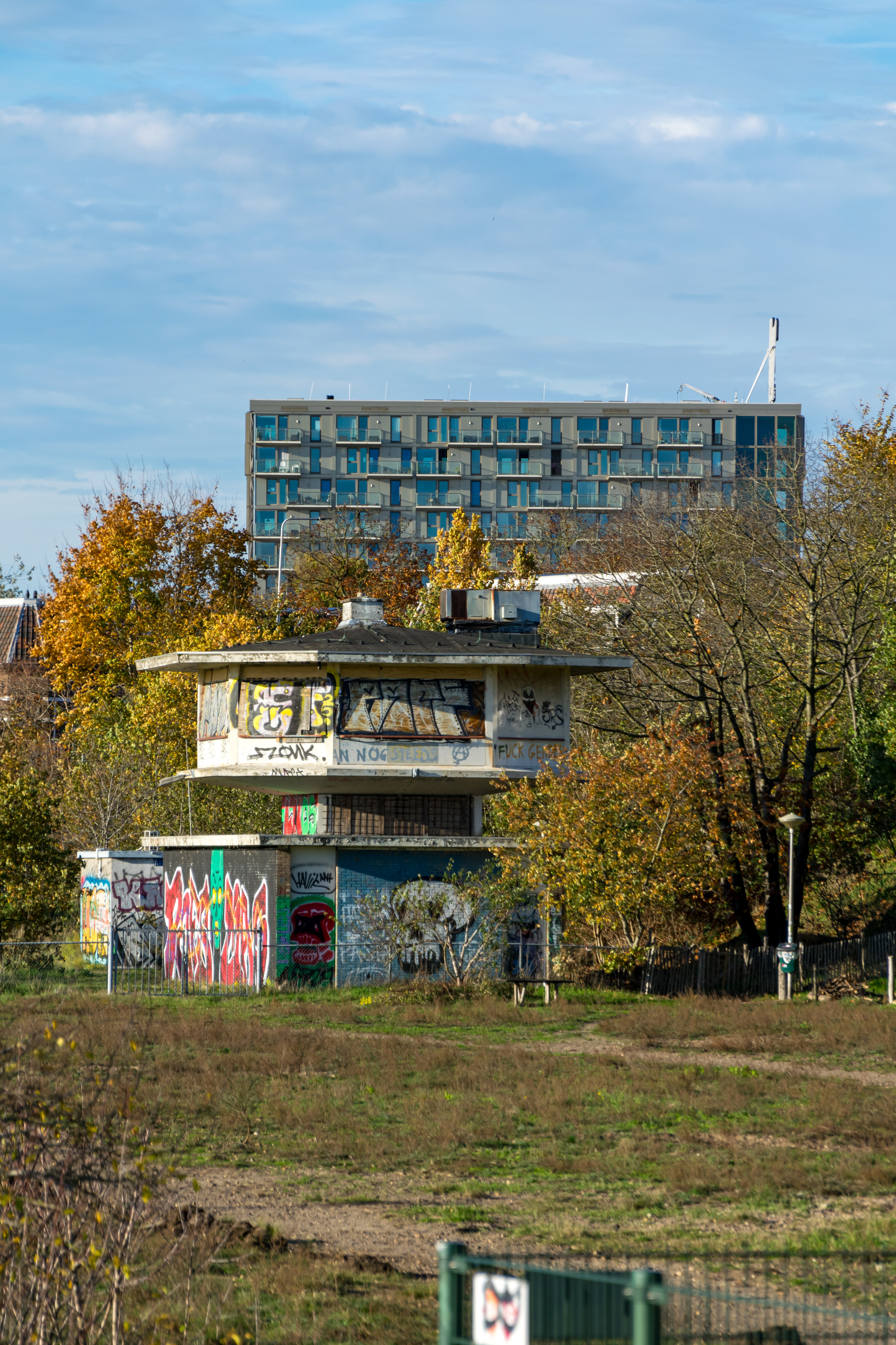Something that looks like it was a railway signaller box some time ago, but now is not