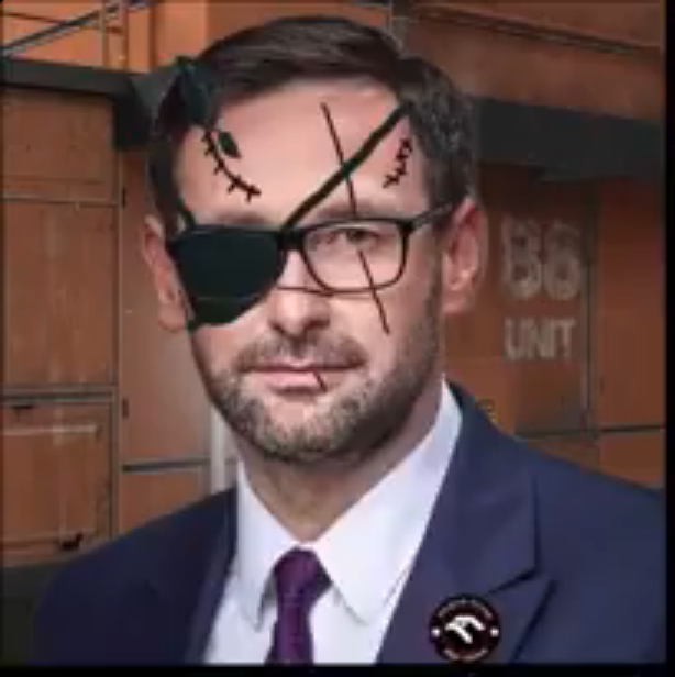 Obajtek photoshopped to look like Snake from MGS V