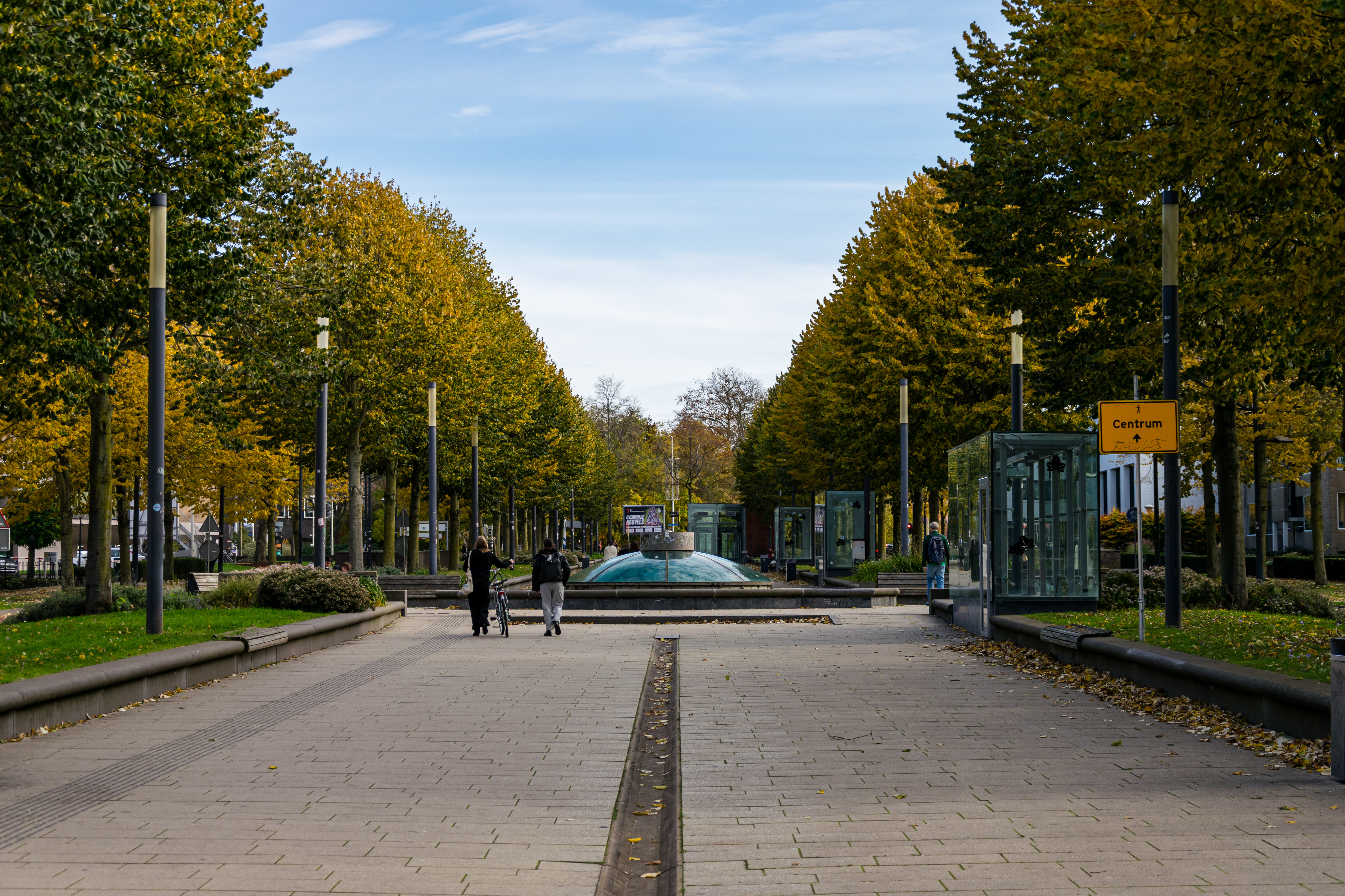 Passage that you get thrown onto after you leave the railway station, it wide and has a lot of trees and all that stuff