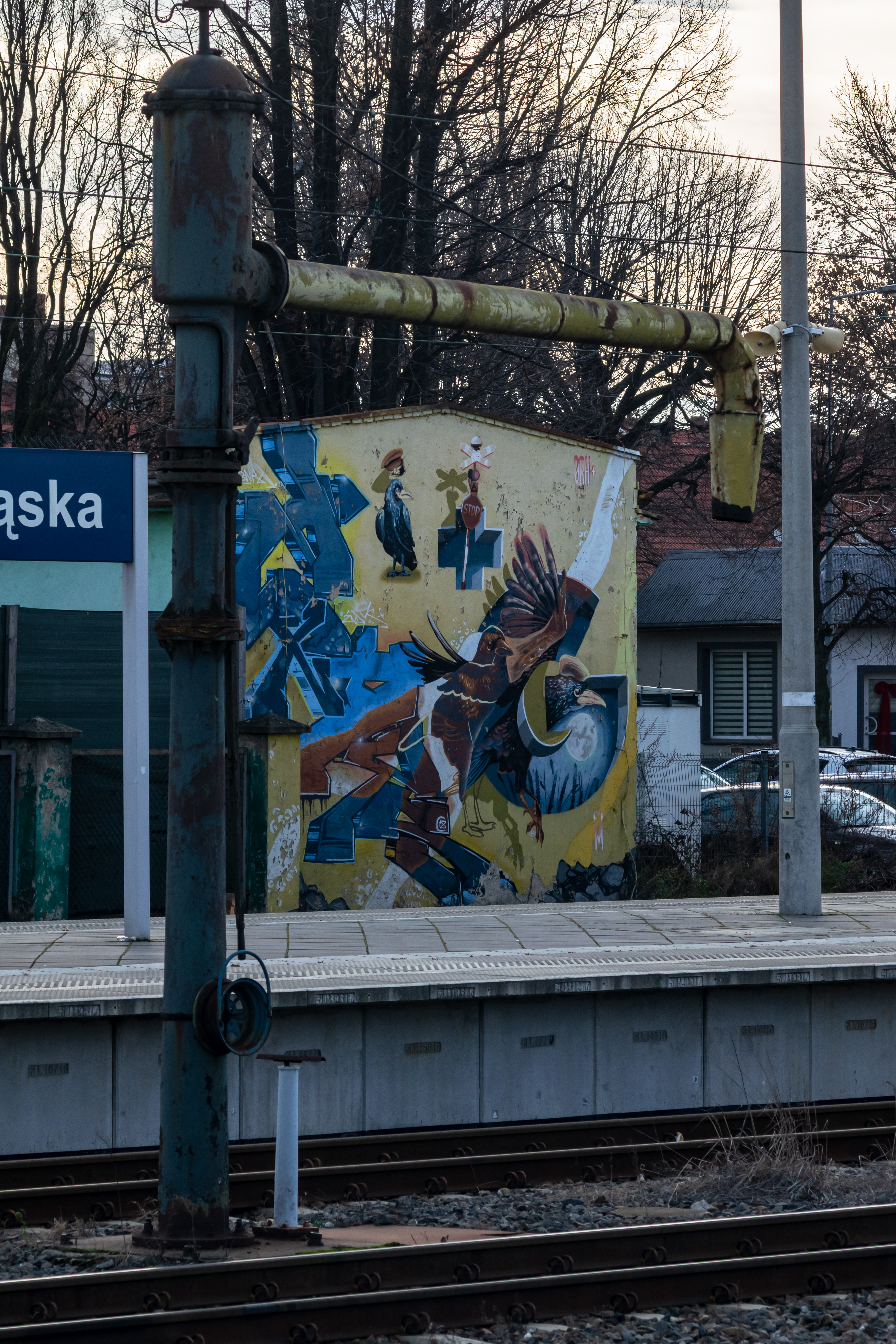 a mural on the other side of the station