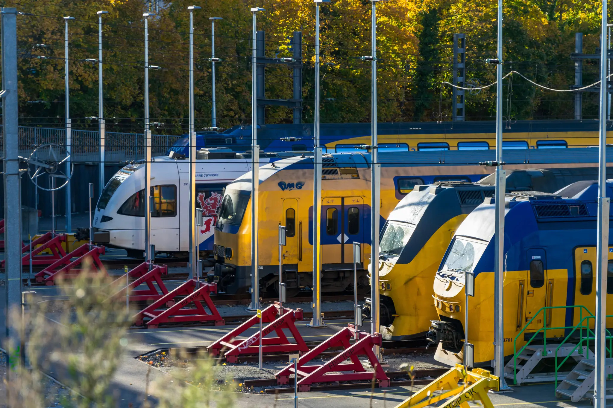 Trains stabled at a depot/siding thing