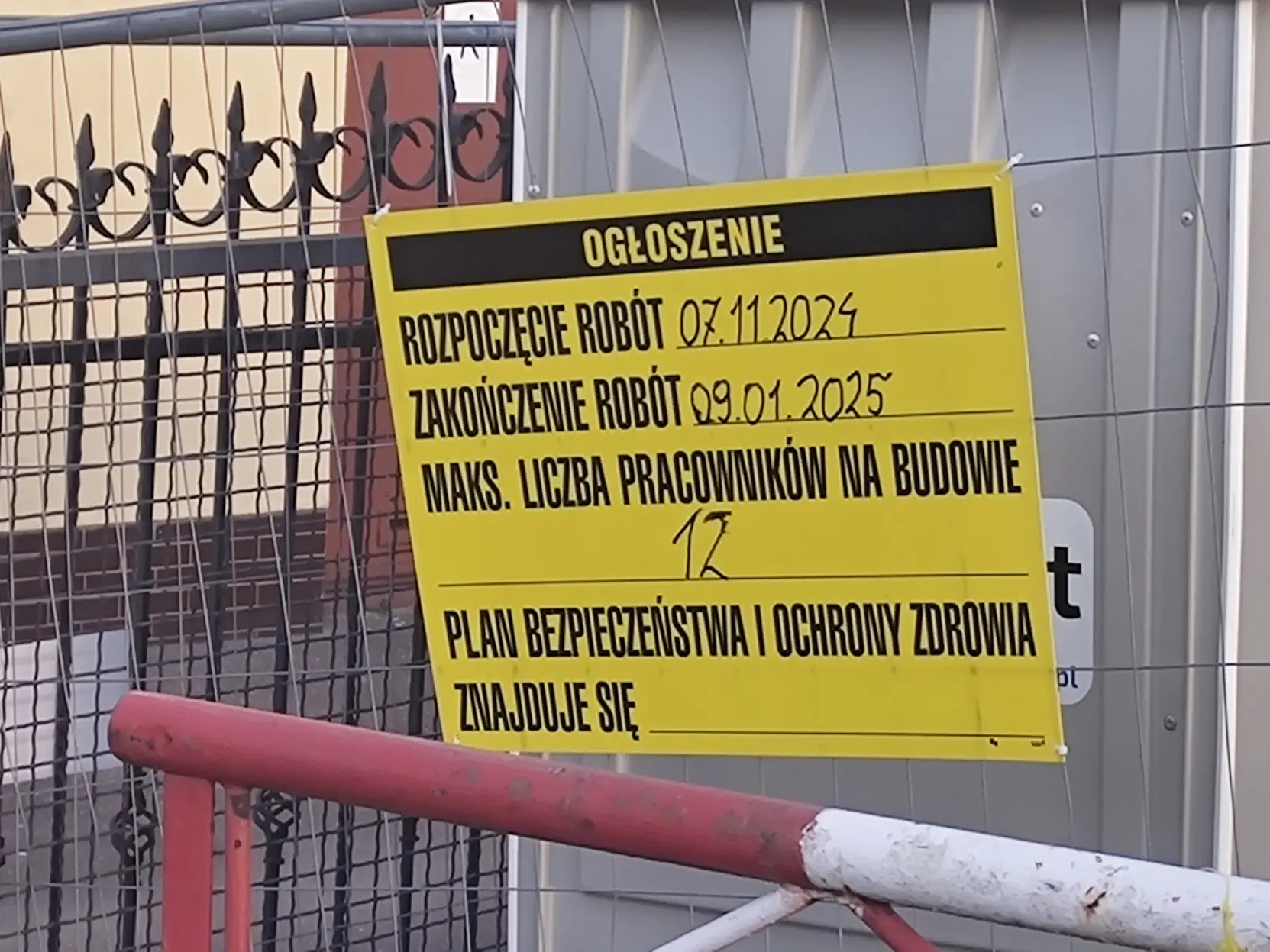 end of works: 09.01.2025