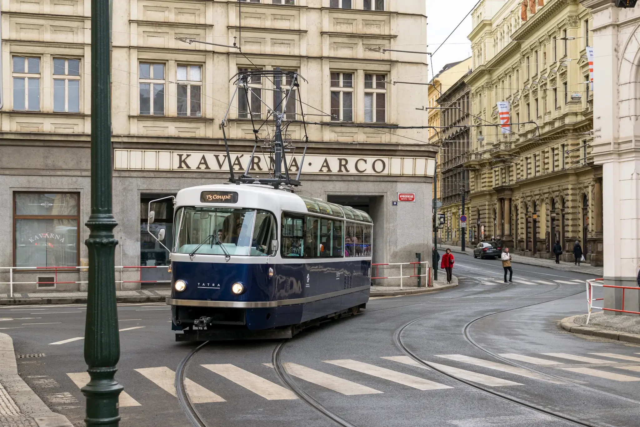 white-blue "T3 coupe" panoramic tram thing