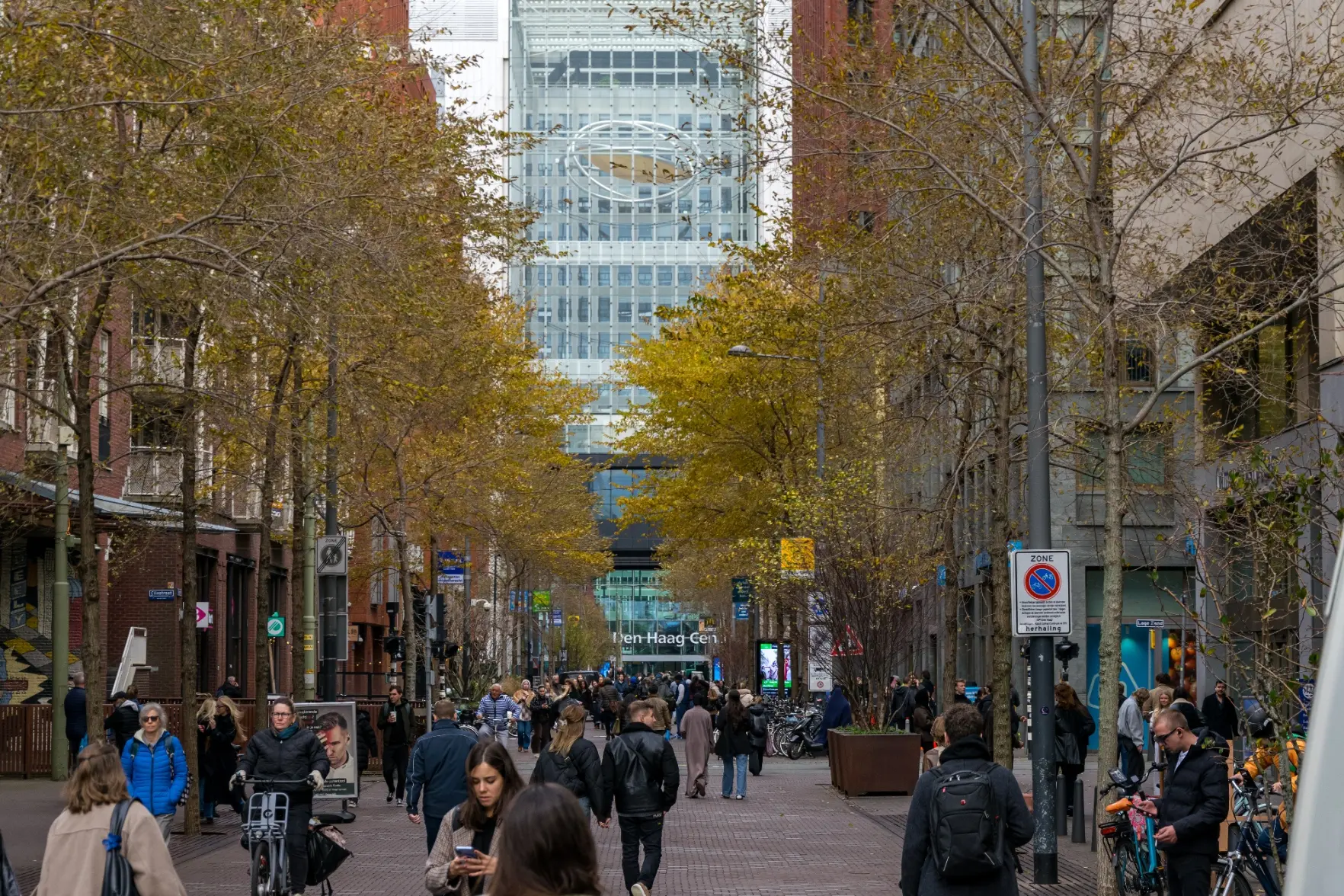 busy street leading to a railway station