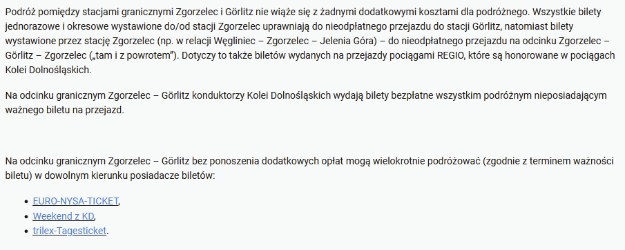 KD announcement saying that every ticket going to/from/through Zgorzelec station is eligible to do Zgorzelec - Görlitz for free even if it's not the part of the journey, and KD conductors will print a free ticket for that stretch if you don't have a valid ticket. Offer is also valid in Regio trains going to Görlitz
