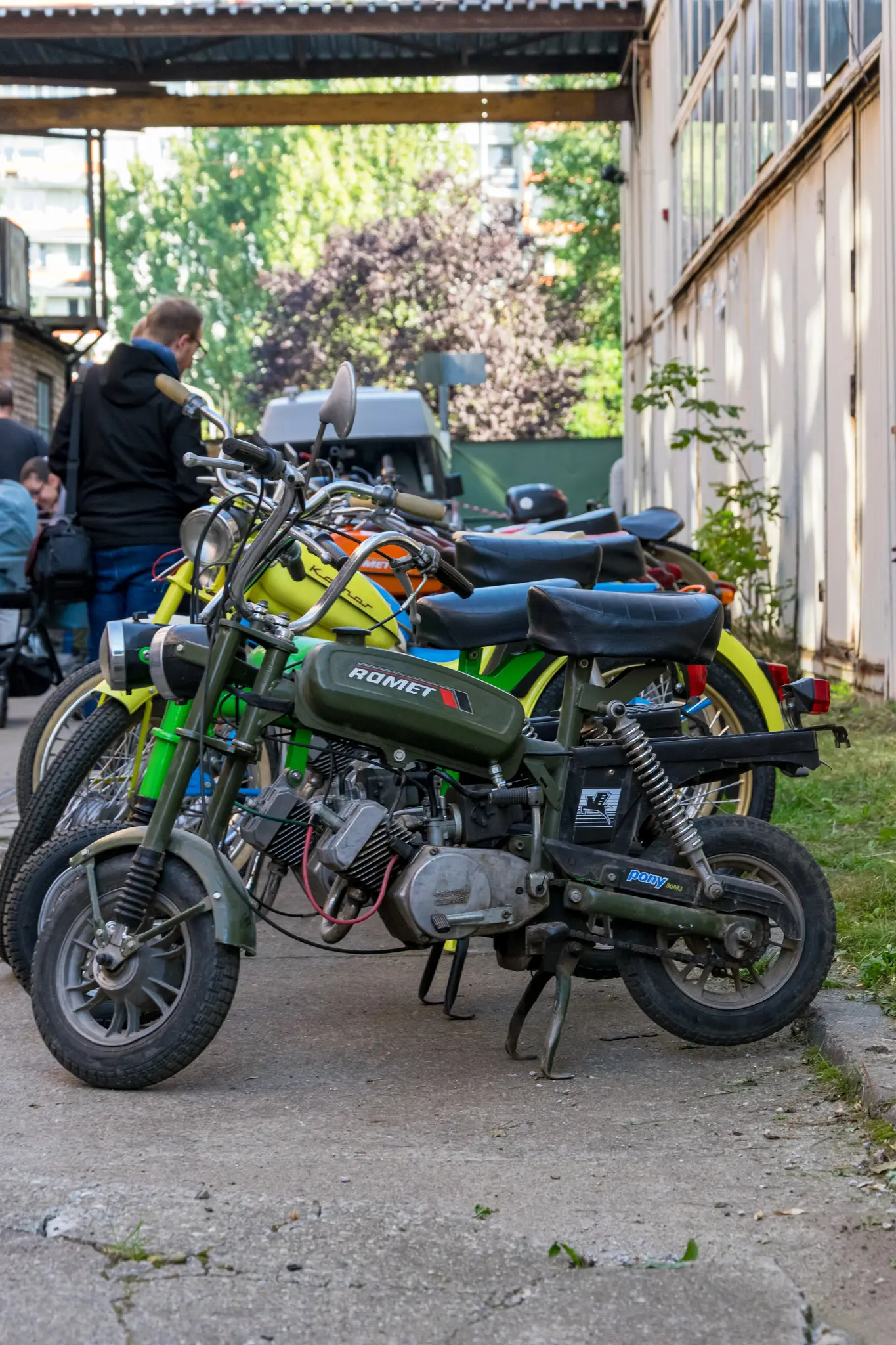 Lots of motorcycles in a row