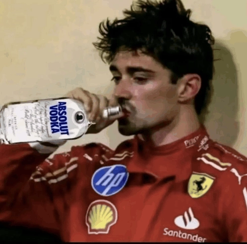 leclerc drinking vodka