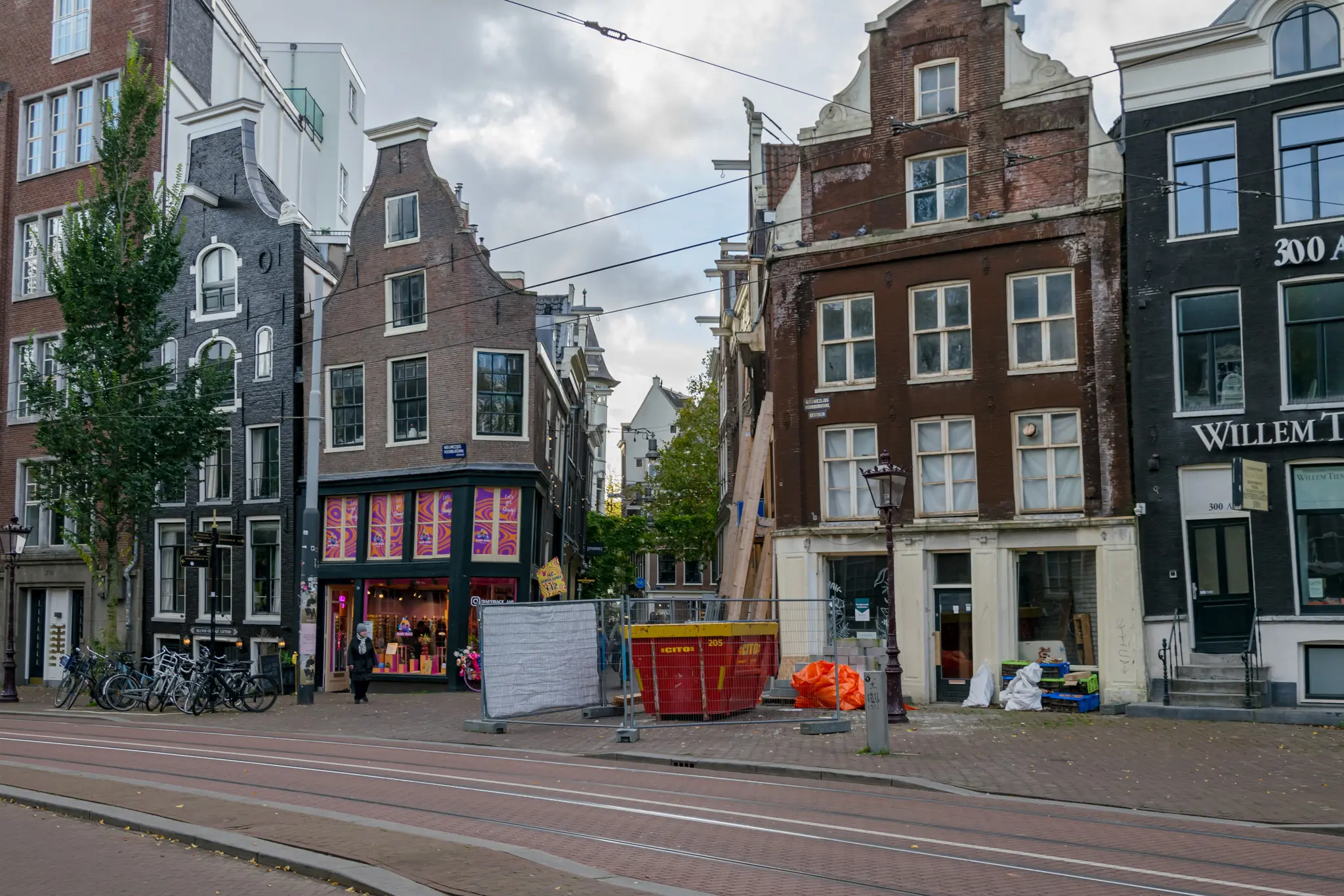 Street full of buildings on verge of collapsing