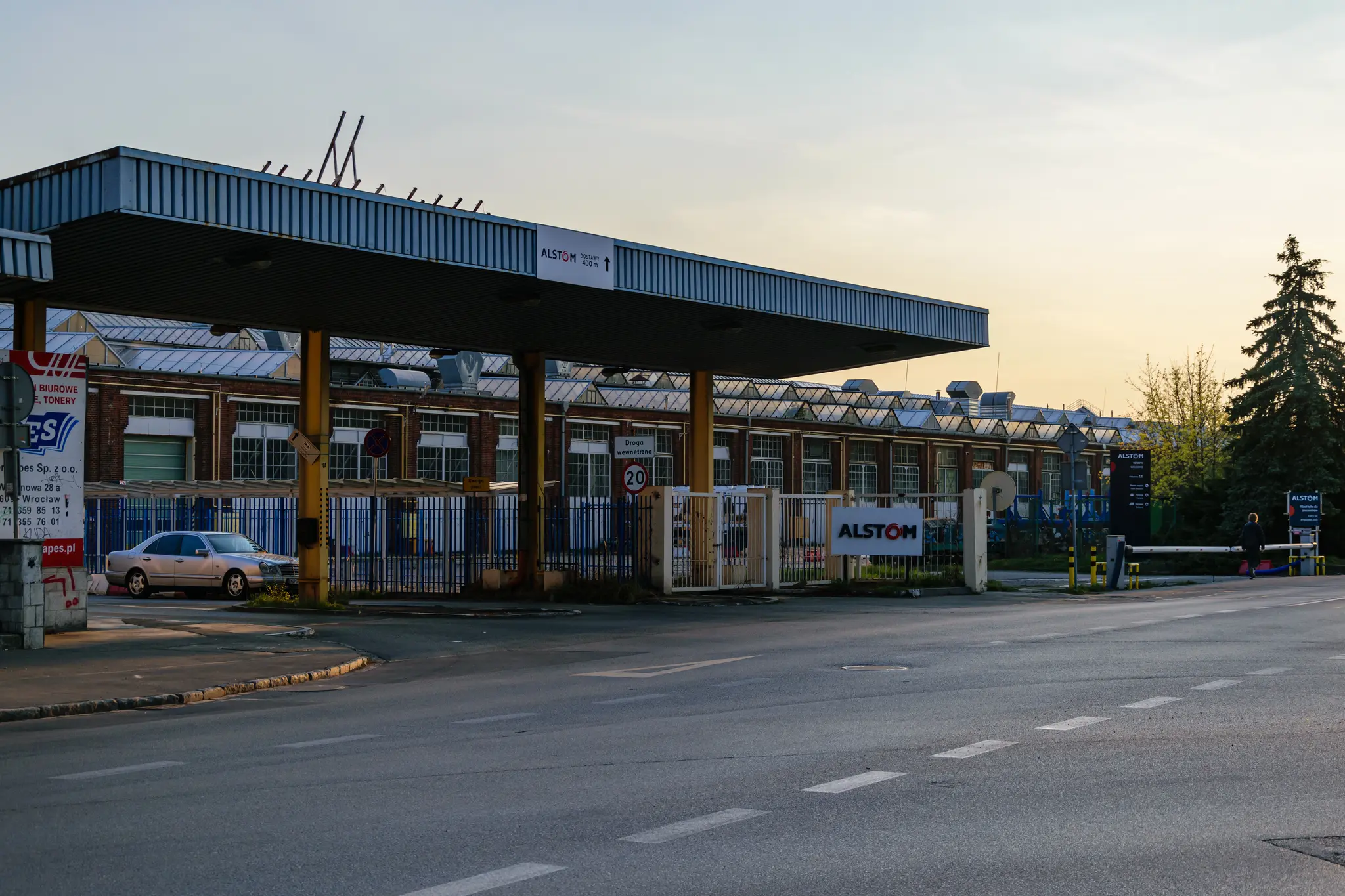 What was once a pafawag locomotive/EMU factory entrance, now entrance to Alstom Wrocław