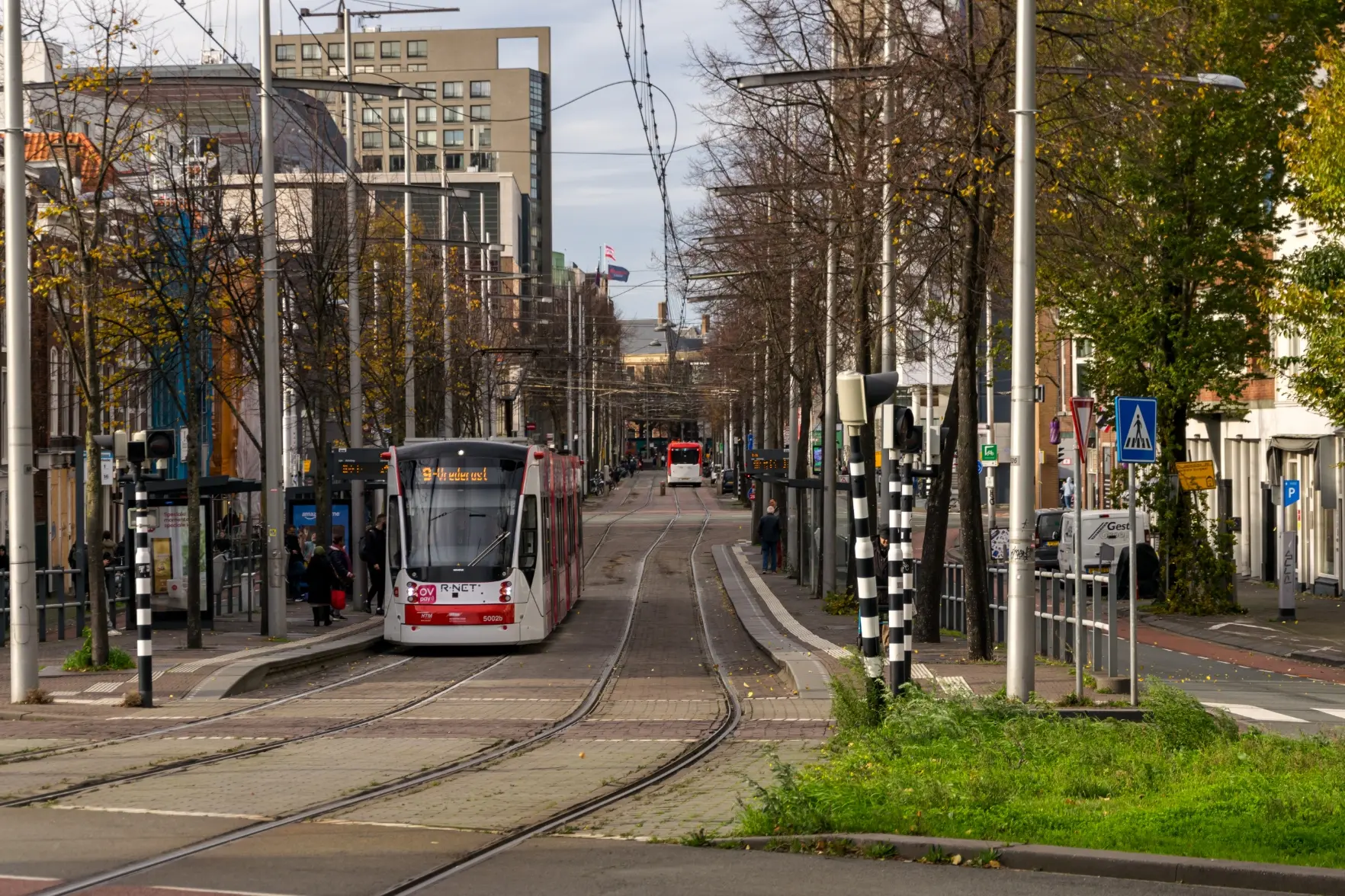 tram at a stop
