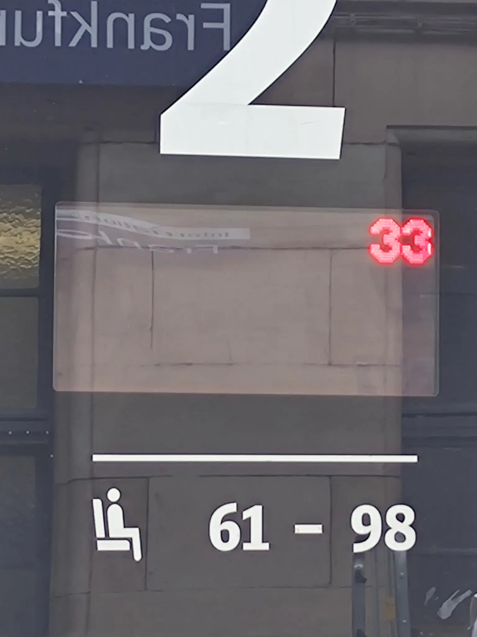 Same destination but showing only number 33 in the top right corner